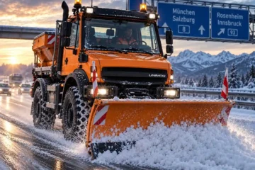 beispielhaftes Bild von Fahrzeug mit Schneeräumschild